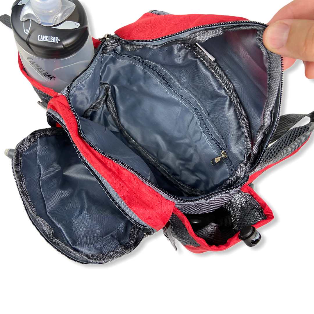 hiking waist pack with water bottle holder